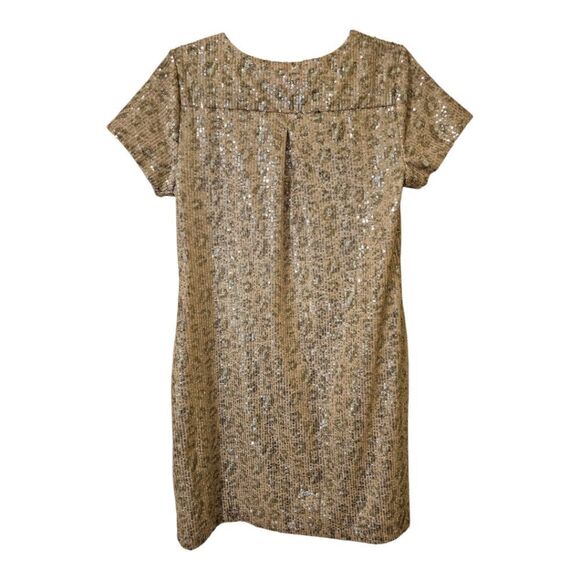 JUDE CONNALLY Ella Leopard Sequin Print Pullover Mini Dress - Size Medium - Picture 3 of 8